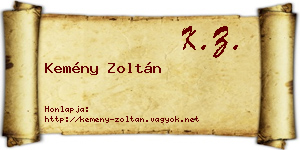 Kemény Zoltán névjegykártya