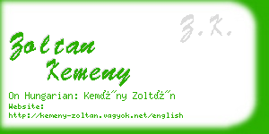 zoltan kemeny business card